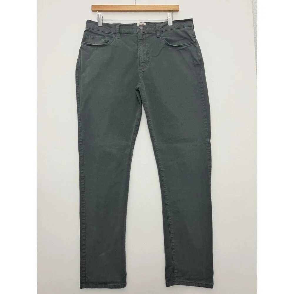 Flint And Tinder Pants Mens 34x30 Gray 365 Tapered 5 Pocket Stretch Casual